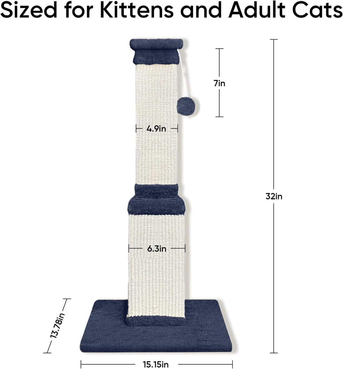 Cat Scratching Post for Indoor Cats - Blue / Scratcher only - image 3