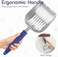 Showvigor Cat Litter Scoop, Metal Cat Scooper - Deep Blue - image 4