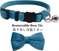 Cat Collar Breakaway with Bell and Removable Bow Tie Safety Buckle - Blue - image 3