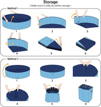 Jasonwell Foldable Dog Pet Bath Pool Collapsible Dog Pet Pool Bathing - M - 39.5" / Mdf Wood Blue - image 2