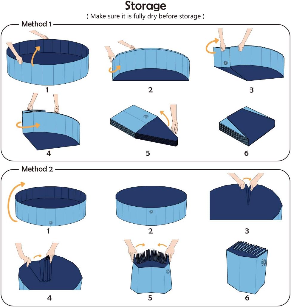 Jasonwell Foldable Dog Pet Bath Pool Collapsible Dog Pet Pool Bathing - M - 39.5" / Mdf Wood Blue - image 2