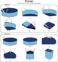 Jasonwell Foldable Dog Pet Bath Pool Collapsible Dog Pet Pool Bathing Tub Kiddie Pool Doggie Wading Pool for Puppy Small Medium Large Dogs Cats and Kids 48" Blue