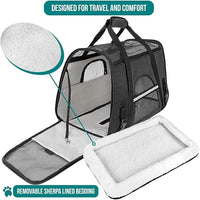 PetAmi Airline Approved Pet Carrier for Cat, Soft Sided Dog Carrier for Small Dog, Cat Travel Supplies Accessories Indoor Cats, Ventilated Pet Carrying Bag Medium Kitten Puppy, Large Heather Dark Gray
