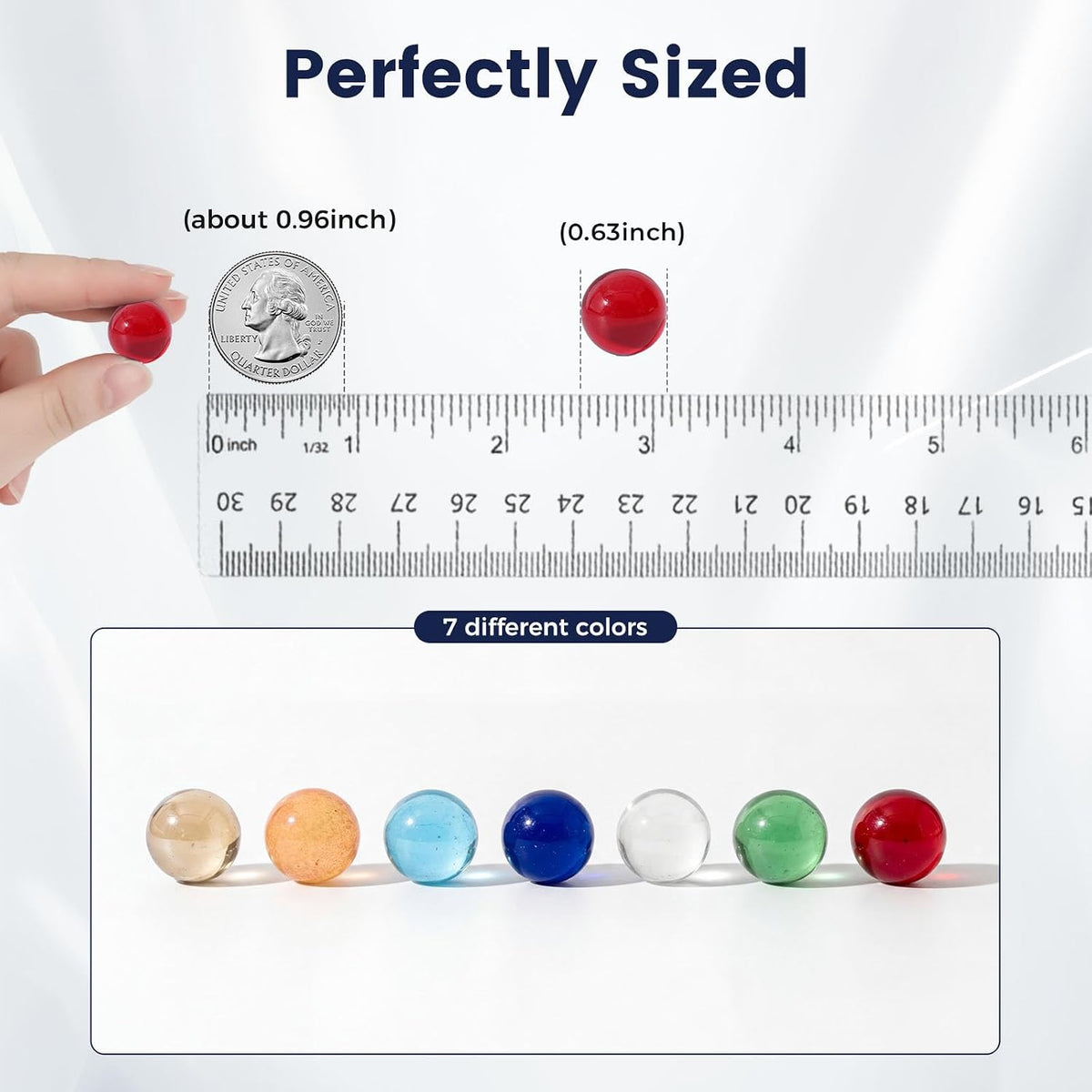 FUTUREPLUSX 75PCS Blue Marbles Bulk, for Kids Marble Run Games - Transparent multicolor marbles - image 3