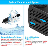 DaToo 50GPH 3W Small Submersible Water Pump Mini Fountain Pump Ultra - 5W 95GPH (With 3.3ft Free Tubing) - image 3