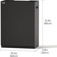 LANDEN Aquarium Wooden Stand and Cabinet for up to 16 Gal Tank, Fish Reptile Sea Salt WaterTank Stand, Nano Foam Leveling Mat Included, W23.6xD11.8xH31.5 in, Wooden Matte Black Painted(Stand Only)