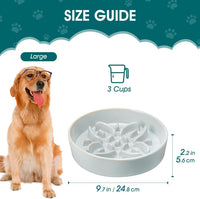 vancasso Ceramic Slow Feeder Dog Bowls - L-3 Cups / Grayish Cyan - image 2