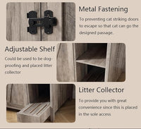 Cat Litter Robot Enclosure,Large Space for Placing Litter Robot 3/4,Power Outlet and Dog-Proof Shelf for Litter Robot Cabinet,Litter Collector for Automatic Litter Box Enclosure,Grey