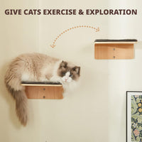 2 Set Cat Wall Steps, Wooden Cat Climbing Shelf for Wall - Steps - image 2