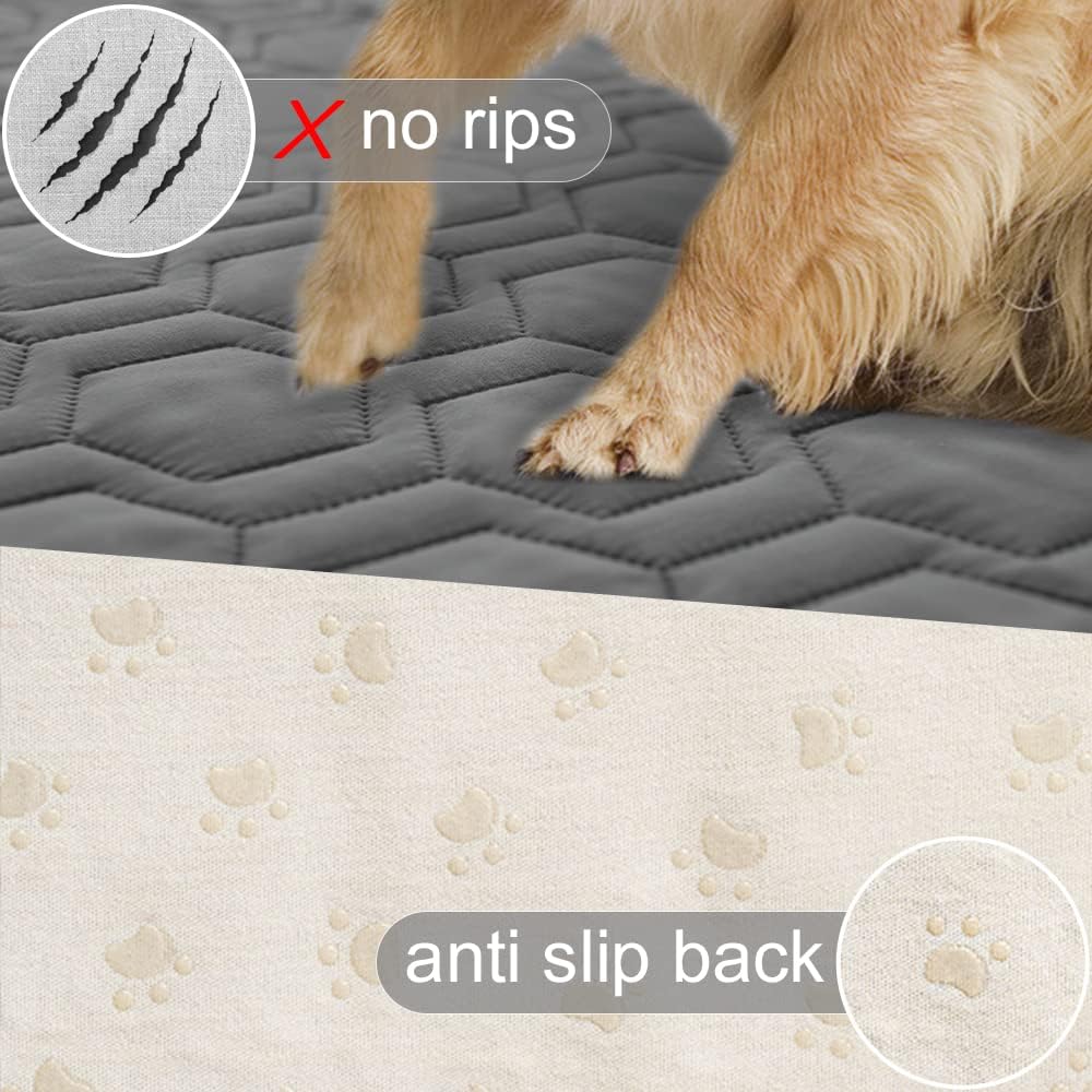 Tcksstex Waterproof Blanket Couch Cover for Dogs Pet Bed Protector – Essentials for Dogs - Dark Grey / 82x82Inch (Pack of 1) - image 3