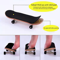 Fingerboard Grip Tape, PRO Quality 8 Sheets Foam Black Wooden Mini Skateboard Strong Adhesive - 30pcs - image 4