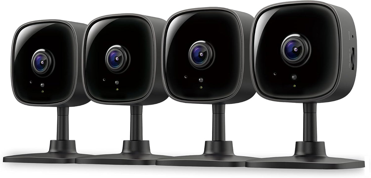 Tapo 1080P Indoor Security Camera, Baby Monitor, Dog Camera - 1080P / Black / 4-Pack