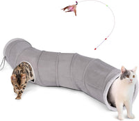 Ownpets Cactus Cat Tunnel 12" with Peek Holes for Indoor Large Cat - S-Shape (Suede Fabric) / 10 Inches in Diameter