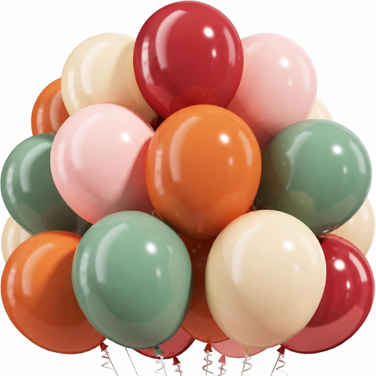 Pastel Balloons Whimsical Christmas Rainbow Colorful Birthday Balloon – Fun for Kids & Family - Brown Orange Dusty Pink