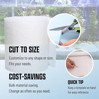 Premium Aquarium Filter Media Pad - Cut-to-Fit Roll, Fresh and Saltwater Safe, Blue & Dye-Free Options, Made in USA (Dye Free, 12"x96" (8 ft) x 0.75")