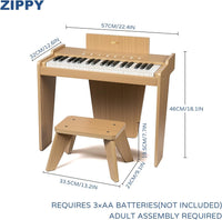 Kids Piano Keyboard, 37 Keys Digital Piano for Kids - Oak Plus - image 3