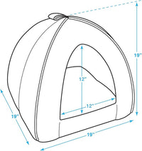 Pet Tent - Soft Bed for Dog and Cat by Best Pet Supplies - Gray Linen, 19" x 19" x H:19"