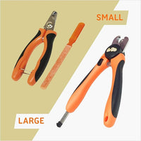GoPets Pet Nail Clipper Bundle for Dogs and Cats with Large and Small Nail Trimmer with Free Nail File Grinder with Quick Guard and Angled Blades for Safety 2 Nail Cutter Bundle