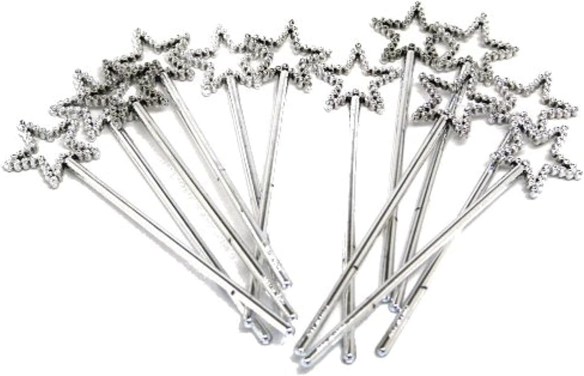 Rhode Island Novelty Mini Sequin Star Wands, Silver