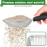 Cat Litter Scoop -Metal Cat Litter Scoop-Sturdy Mesh Scooper - Mesh Shovel-Easy to Clean - Suitable for Cat Litter Box -Black