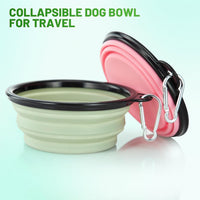 Dog Bowl Pet Collapsible Bowls - Small / Fairy Pink+Sprout Green - image 2