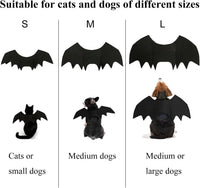 Pet Cat Bat Wings for Halloween Party Decoration - Medium / Pure Black - image 2