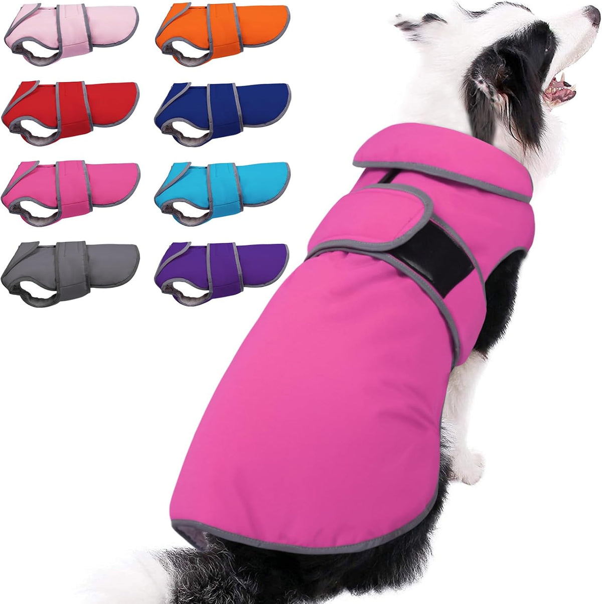 MIGOHI Warm Dog Coat Waterproof Winter Dog Jacket, M - RoseRed / XX-Large