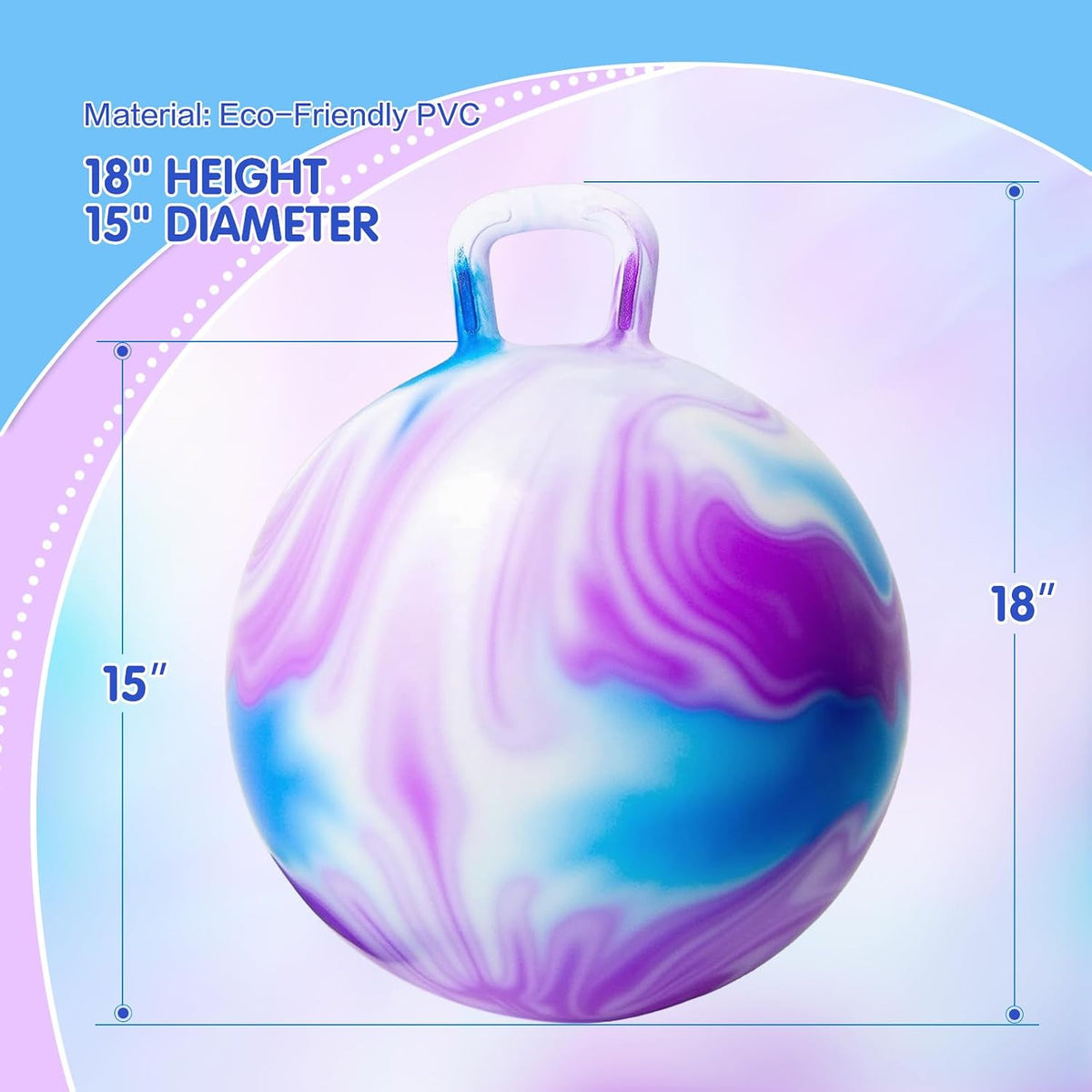 INPANY Bouncy Ball with Handle - Purple Clouds - image 2