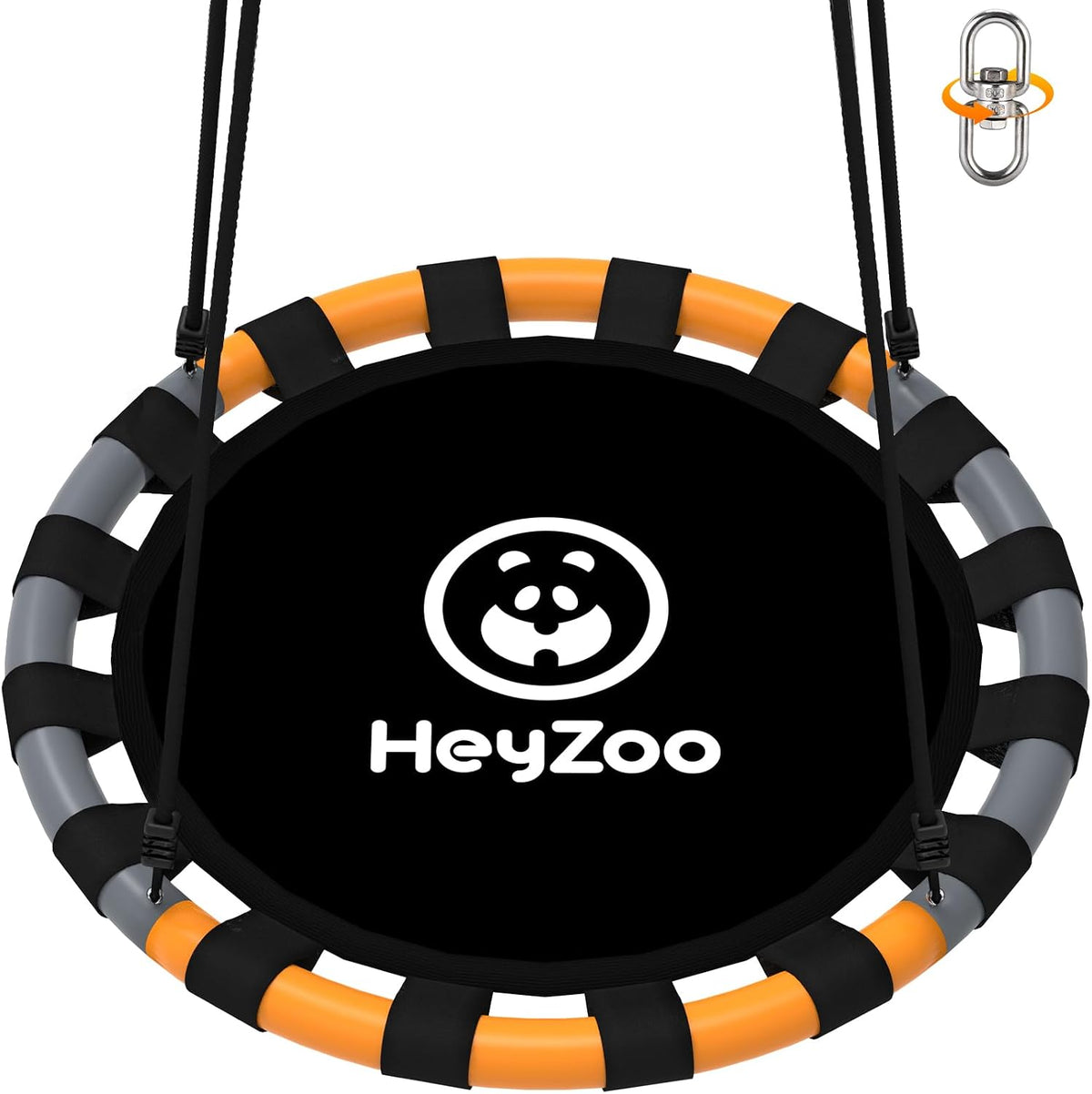 HeyZoo black 40 inch saucer swing with 360 degree swivel for backyard - view 2