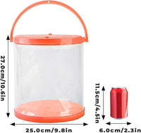 Foldable Small Aquarium, Portable Fish Tank, Fish Transport Container, Plasitc Fish Bowl, Beginner Tank, Great Concept for Catching and Release Critters, Beach, Pool and Lake (Red, Large)