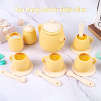 MCGMITT Silicone Tea Party Set, Toy Tea Set for Toddlers Kids - Yellow - image 2