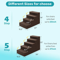 Dog Stairs for Bed, Extra Wide 4-Step Dog Steps for High Bed - White / 5 Steps - image 2