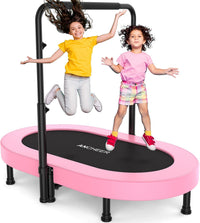 ANCHEER 56" Double Mini Trampoline for Kids - Pink Pro