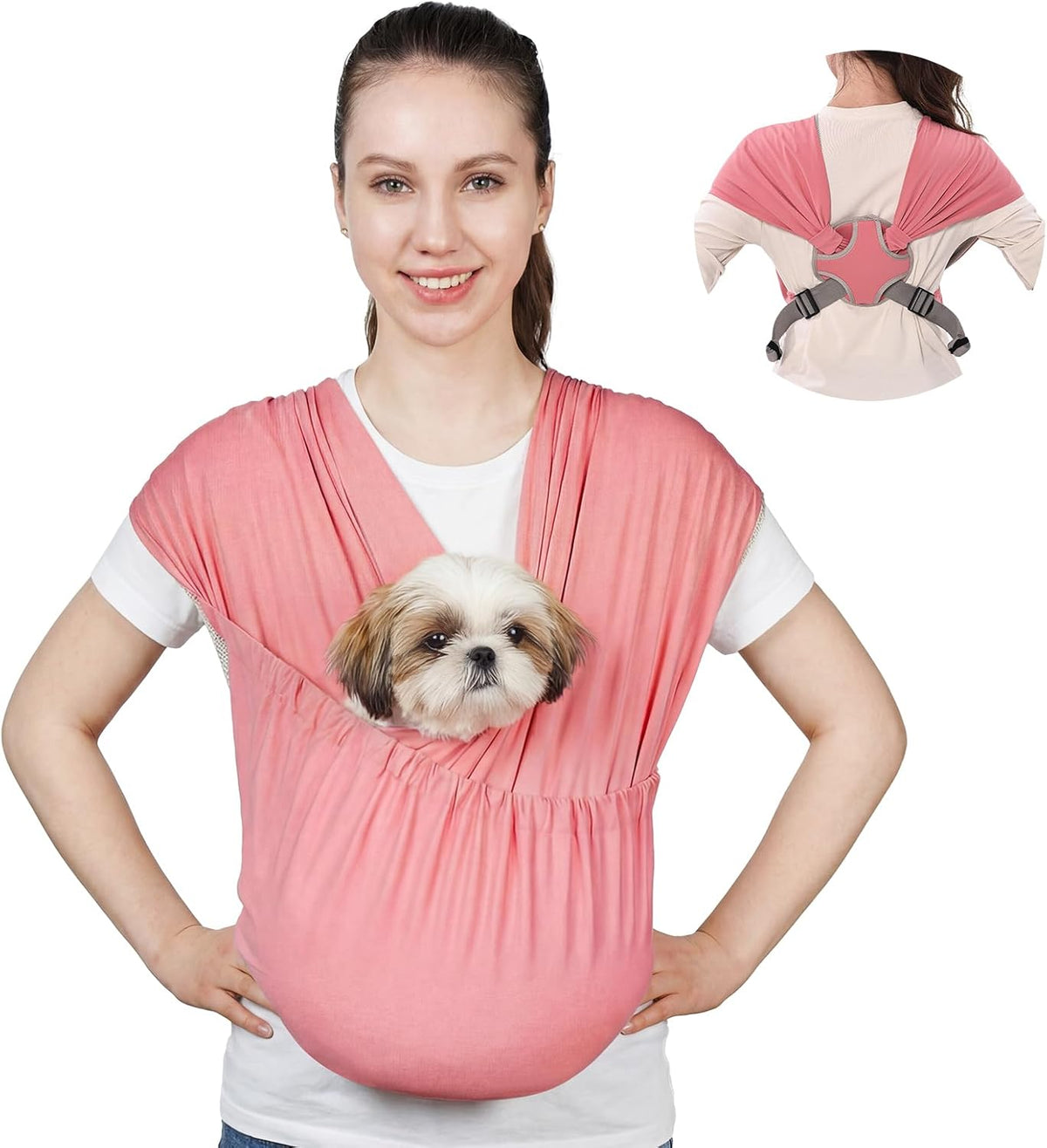Supet Dog Sling Carrier for Small Pet - Pink / Regular