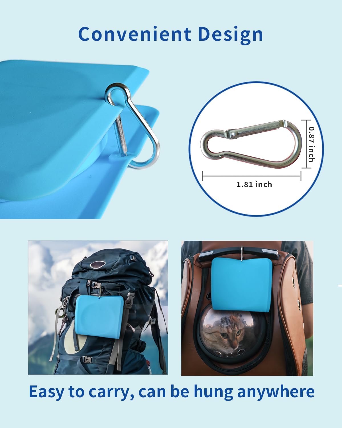 Collapsible Portable 2-in-1 Dog Bowl - Blue - image 3