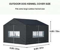 Outdoor Dog Kennel Cover 10'W x 10'L Replacement Covers - Black / 6.7'W x 6.7'L x 5.8'H - image 2