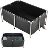 VEVOR Canvas Fish Pond, Turtle Pond - Black / 127 Gal /47x31x20 in / No Clearing Panel