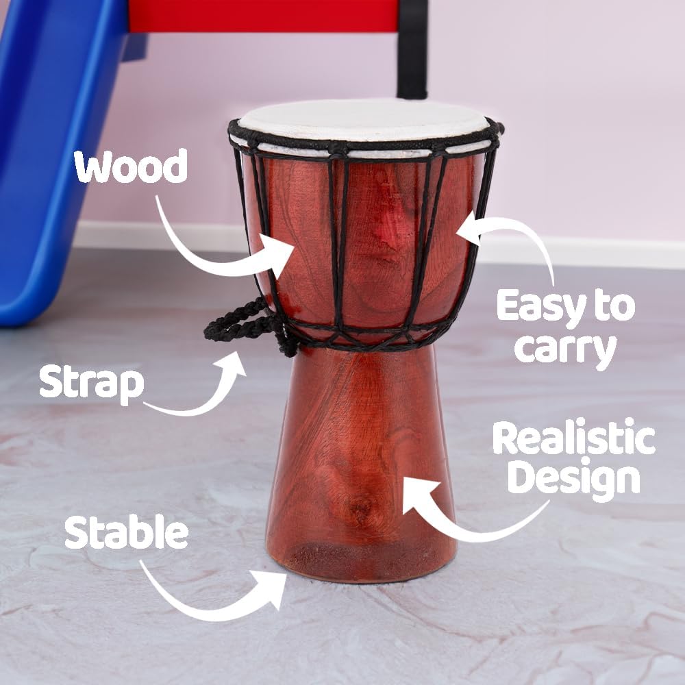 ArtCreativity 8 Inch Mini Wooden Toy Drum for Kids - 8" Inch - image 3