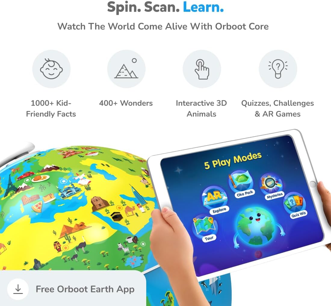 PlayShifu Orboot Earth – Interactive AR World Globe for Kids: 1000+ Facts on Animals, Places - image 4