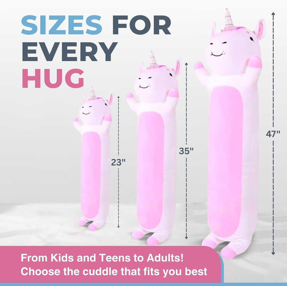 Cuddle Paws Unicorn Plush Body Pillow for Kids, Soft Toy - Unicorn / Medium - 35 Inches - image 2