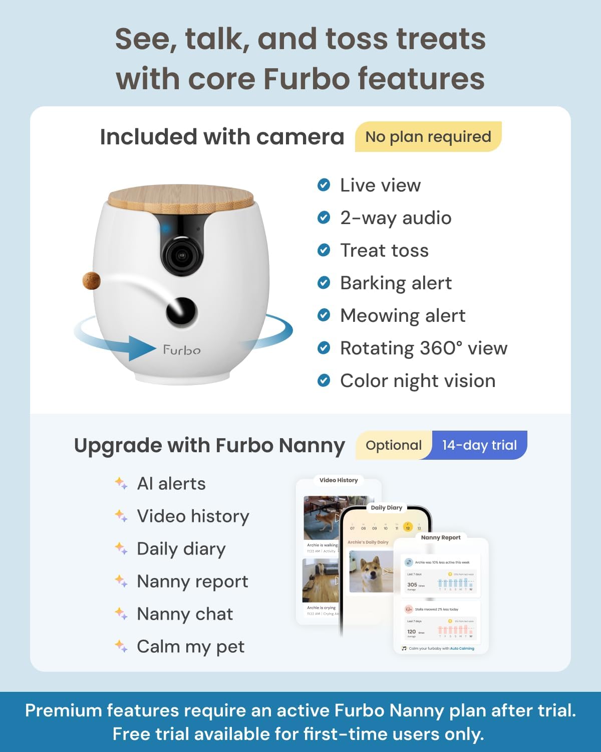 Furbo 360° Dog Camera [Core Features, No Ongoing Cost] – Essentials for Dogs - No Subscription Required / Mini 360° Camera - image 4