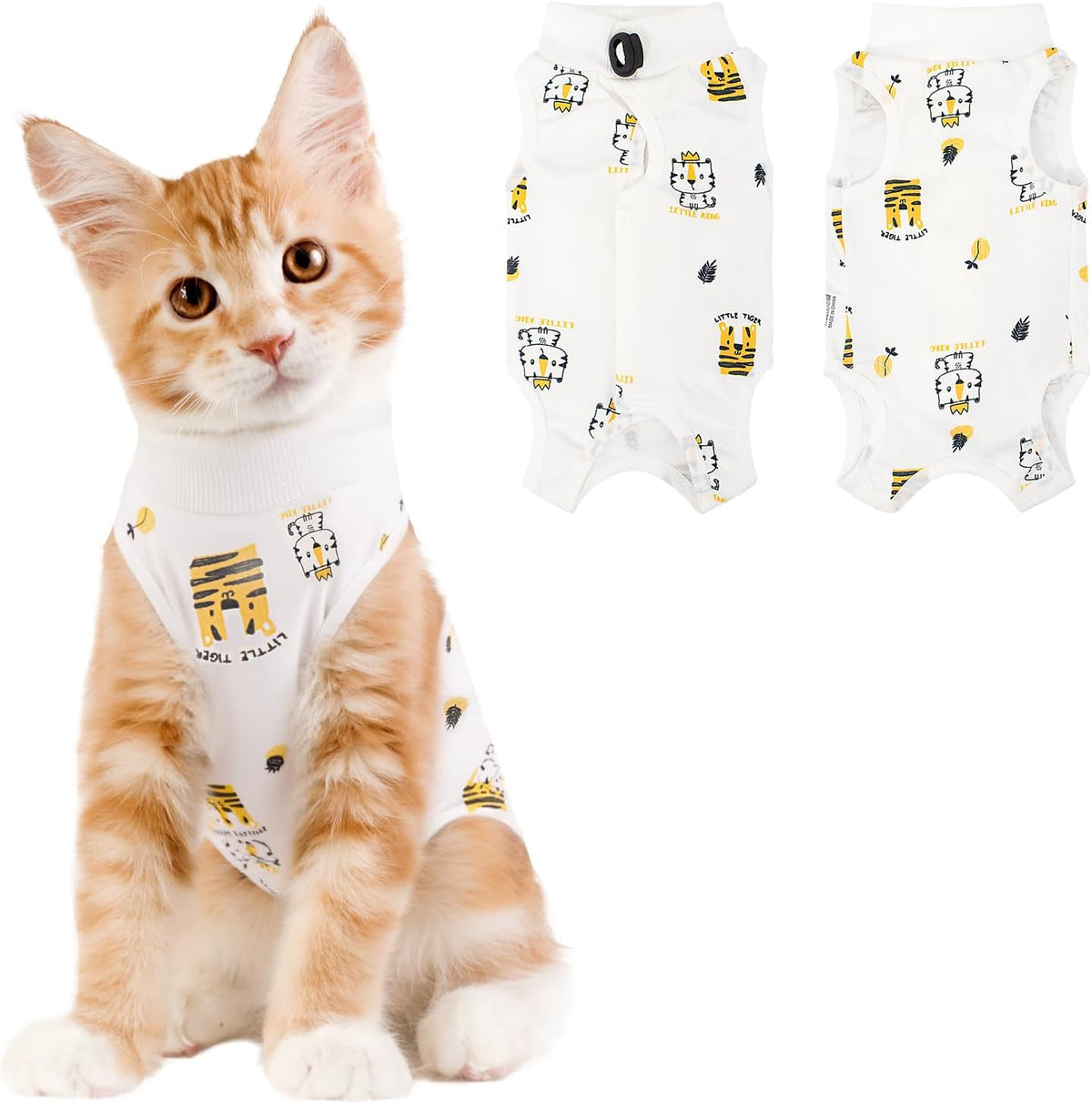 Coppthinktu Cat Recovery Suit Female Cat Onesie After Surgery Anti - Large / Tiger