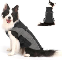 Gimilife Dog Coat, Waterproof Reflective Warm Dog Jacket Clothes for Winter – Essentials for Dogs - Gray / 3XL ( 80+ LB | 26.77"Neck Girth )