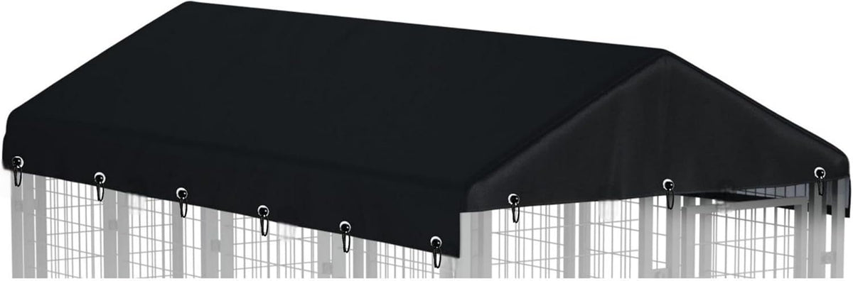 Outdoor Dog Kennel Cover 10'W x 10'L Replacement Covers - Black / 5'W x 10'L x 1.5'H