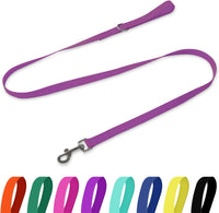 Waterproof Dog Leash, 5/6 FT Durable Odor-Proof Dog Leashes with Strong Metal Hooks Fits Small - Purple / 6FT - 1 inch Width