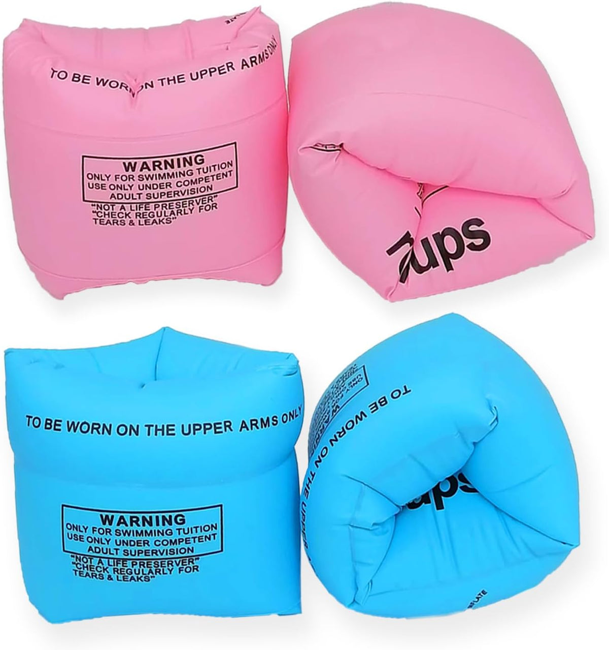 10Leccion 2 Pack Inflatable Arm Floaties for Toddlers - Blue & Pink