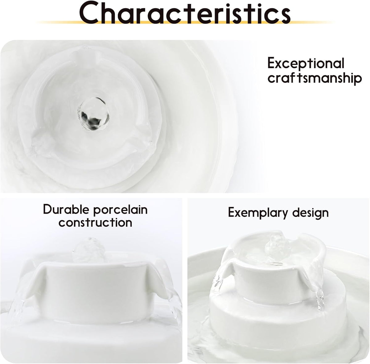 Lawfery Ceramic Cat Water Fountain - White - image 3
