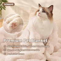 SOMAHE Soft Faux Fur Cat Blanket, Washable - 22"L x 18"W Inches / Milky White - image 2