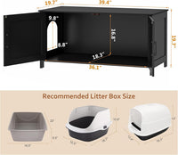 31.5" L Cat Litter Box Enclosure with Barn Door - 39.4"L / Black - image 4