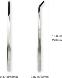 2 Pcs 10.6" Stainless Steel Reptile Feeding Tongs & Tweezers – Essentials for Reptiles And Amphibians - Silver - image 3